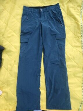 Eddie Bauer Green-Blue Straight-Leg Ski Snowpants